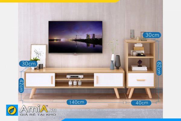 Hình ảnh Kích thước chi tiết mẫu kệ tủ tivi đẹp hiện đại AmiA TUTV 114