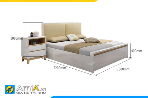 Hình ảnh Kích thước giường ngủ gỗ công nghiệp hiện đại AmiA GN197