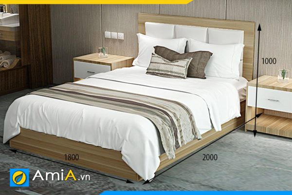 Hình ảnh Kích thước giường ngủ gỗ công nghiệp đẹp hiện đại AmiA GN225