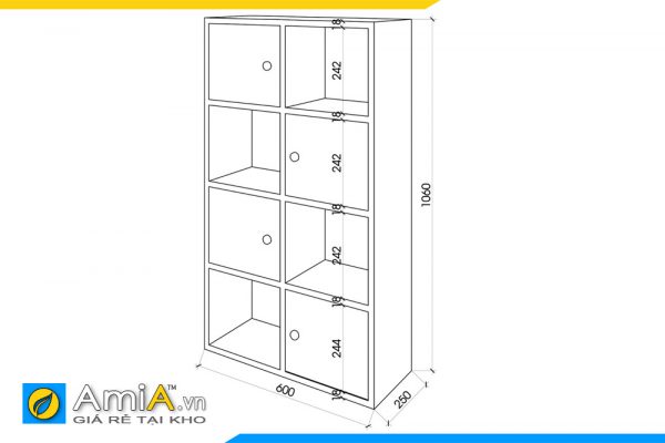 Kẹ sách thiết kế hiện đại và tiện nghi AmiA KS204