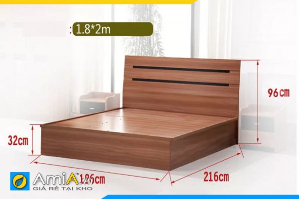 Hình ảnh Kích thước mẫu giường ngủ gỗ công nghiệp đẹp hiện đại AmiA GN205