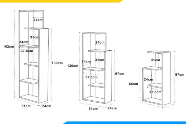 Kệ sách đẹp và thiết kế hiện đại dành cho mọi nhà AmiA KS207