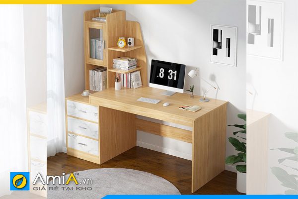 mẫu bàn học gỗ MDF giá rẻ có giá sách