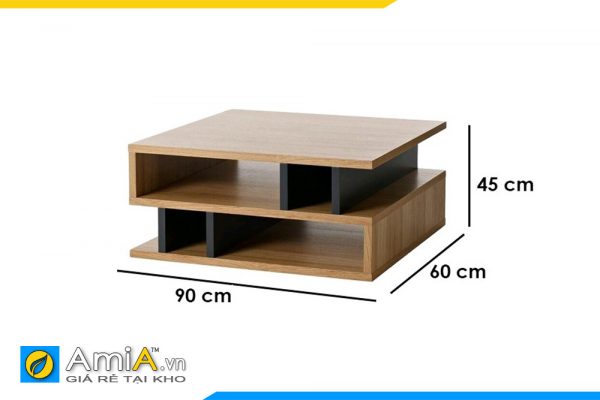 Hình ảnh Mẫu bàn trà gỗ công nghiệp hình chữ S chi tiết kích thước AmiA BAN 104