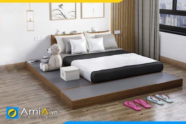 Hình ảnh Mẫu giường bệt gỗ công nghiệp hiện đại và sang trọng AmiA GN200