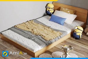 Hình ảnh Mẫu giường đơn gỗ công nghiệp đẹp dáng Nhật AmiA GN163