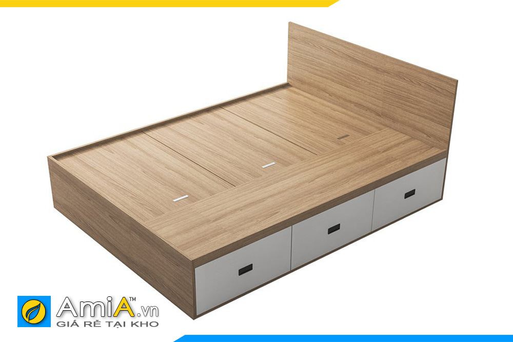Giường gỗ công nghiệp dạng đơn có ngăn kéo tủ AmiA GN167