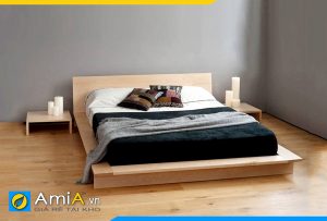 Hình ảnh Mẫu giường gỗ CN dáng thấp kiểu Nhật đơn giản AmiA GN173