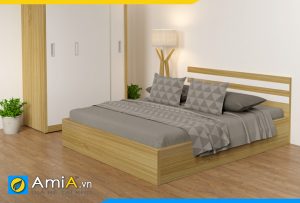 Hình ảnh Mẫu giường gỗ CN MDF 2 dòng kẻ đẹp bán chạy AmiA GN151