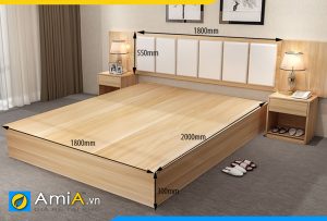Hình ảnh Mẫu giường gỗ CN MDF đẹp hiện đại đệm da AmiA GN157
