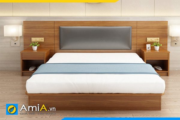 Hình ảnh Mẫu giường gỗ công nghiệp bọc da đẹp hiện đại AmiA GN155