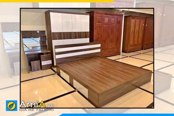Hình ảnh Mẫu giường gỗ công nghiệp đẹp giá rẻ kiểu dáng hiện đại AmiA GN142