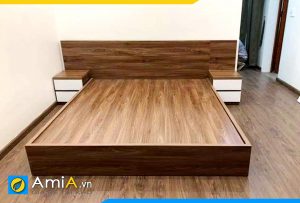 Hình ảnh Mẫu giường gỗ công nghiệp đẹp hiện đại gam màu sẫm AmiA GN115