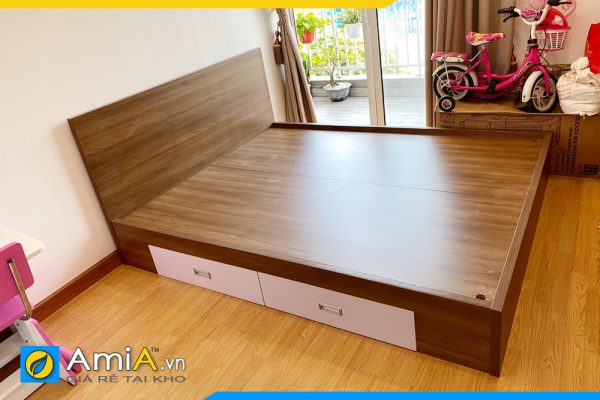 Hình ảnh Mẫu giường gỗ công nghiệp đẹp thiết kế đơn giản AmiA GN179