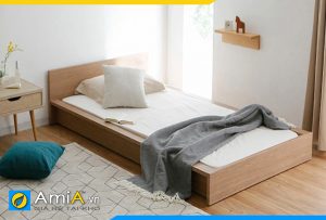 Hình ảnh Mẫu giường gỗ công nghiệp đơn giản dáng đơn AmiA GN160