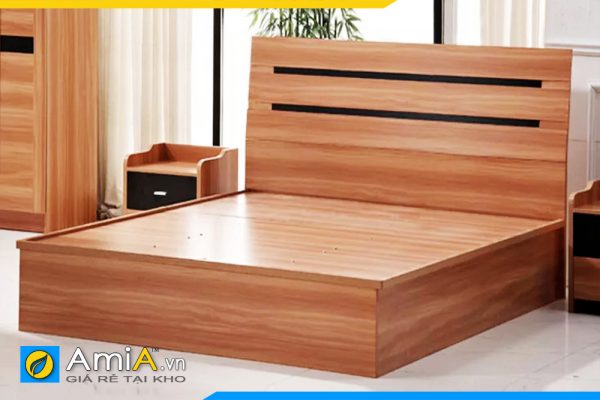 Hình ảnh Mẫu giường gỗ công nghiệp MDF 2 dòng kẻ AmiA GN205