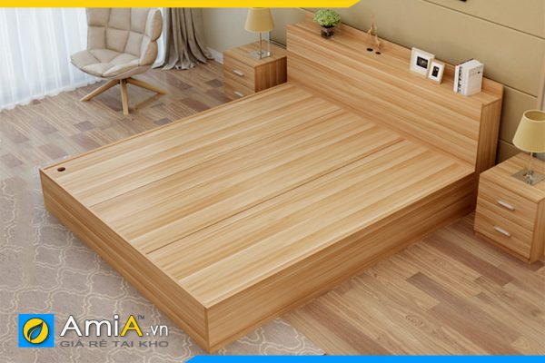 Hình ảnh Mẫu giường gỗ công nghiệp MDF đẹp hiện đại thiết kế đơn giản AmiA GN144
