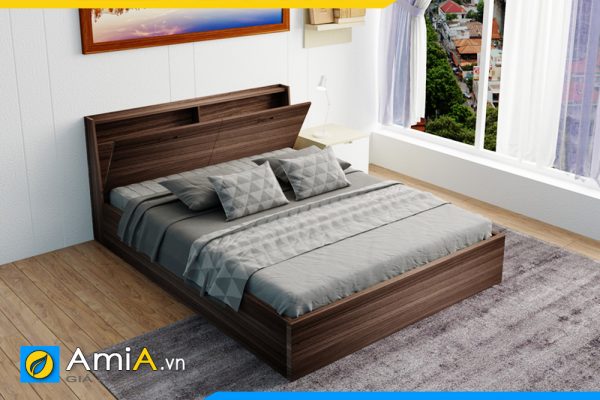 Hình ảnh Mẫu giường gỗ công nghiệp MDF đẹp nhẹ nhàng và tiện lợi AmiA GN153