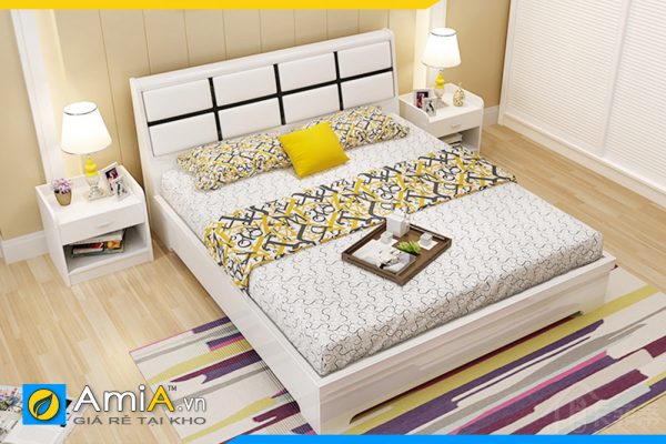Hình ảnh Mẫu giường gỗ công nghiệp MDF hiện đại giá rẻ AmiA GN191