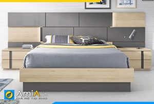 Hình ảnh Mẫu giường ngủ gỗ CN MDF hiện đại kiểu dáng mới AmiA GN149