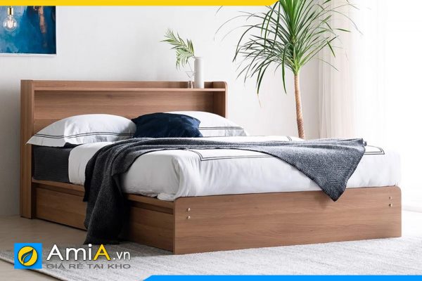 Hình ảnh Mẫu giường ngủ gỗ công nghiệp có kệ trang trí AmiA GN140
