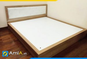 Hình ảnh Mẫu giường ngủ gỗ công nghiệp đệm da màu sáng AmiA GN114