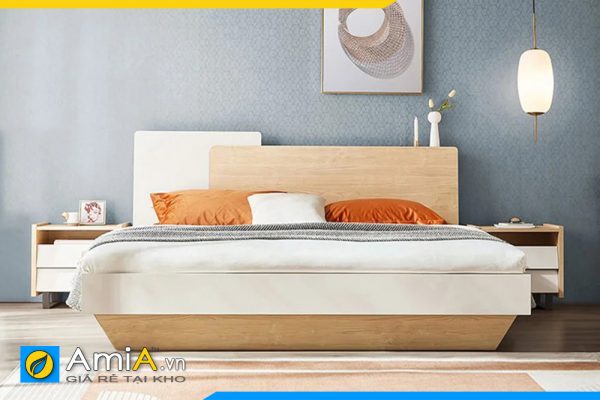 Hình ảnh Mẫu giường ngủ gỗ công nghiệp đẹp cách điệu độc đáo AmiA GN209