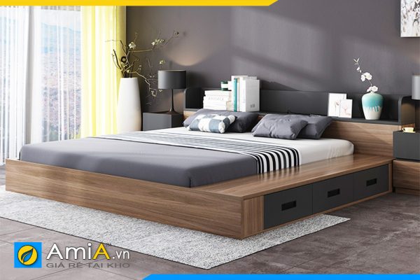 Hình ảnh Mẫu giường ngủ gỗ công nghiệp đẹp hiện đại và sang trọng AmiA GN177
