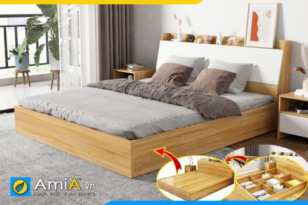 Hình ảnh Mẫu giường ngủ gỗ công nghiệp giá rẻ kiểu mới hiện đại AmiA GN118