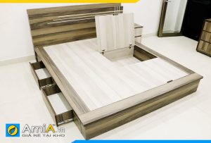 Hình ảnh Mẫu giường ngủ gỗ công nghiệp MDF thông minh đa năng AmiA GN183