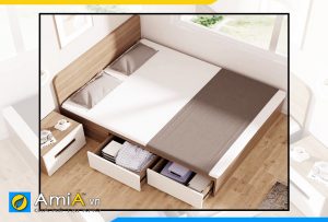 Hình ảnh Mẫu giường ngủ gỗ công nghiệp phong cách đơn giản AmiA GN210