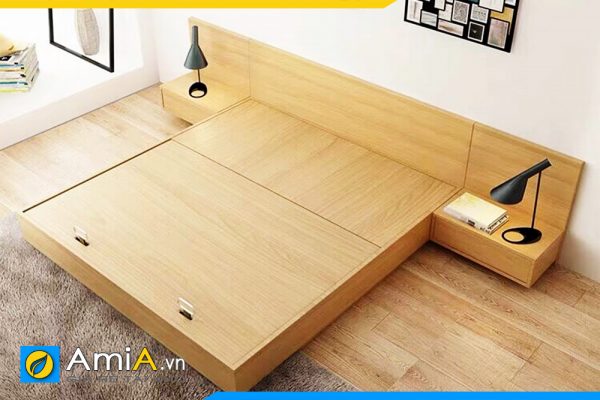 Hình ảnh Mẫu giường ngủ gỗ MDF gỗ công nghiệp hiện đại giá rẻ AmiA GN124