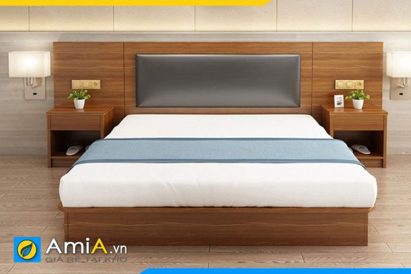 Hình ảnh Mẫu giường ngủ gỗ MDF hiện đại chắc chắn AmiA GN221