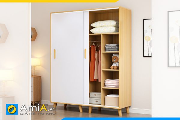 mẫu tủ quần áo gỗ MDF 2 cánh lùa