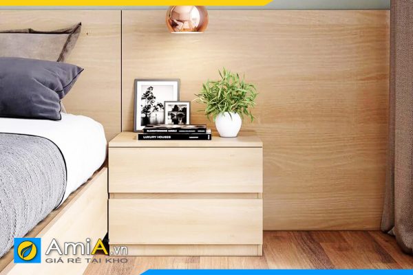 Hình ảnh Tab giường ngủ gỗ công nghiệp 2 ngăn kéo đơn giản AmiA TAP128
