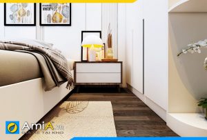 Hình ảnh Táp giường ngủ 2 ngăn kéo chân đế cao đơn giản AmiA TAP219