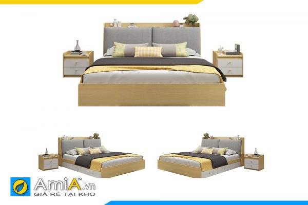 Hình ảnh Tổng quan mẫu giường ngủ gỗ công nghiệp đẹp AmiA GN208