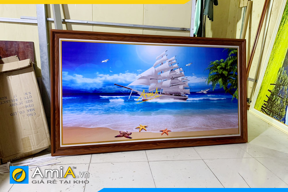 Tranh thuyền buồm phong cảnh biển 1 tấm khổ lớn AmiA 1600 - AmiA - Nội thất  đẹp, Giá rẻ tại Kho