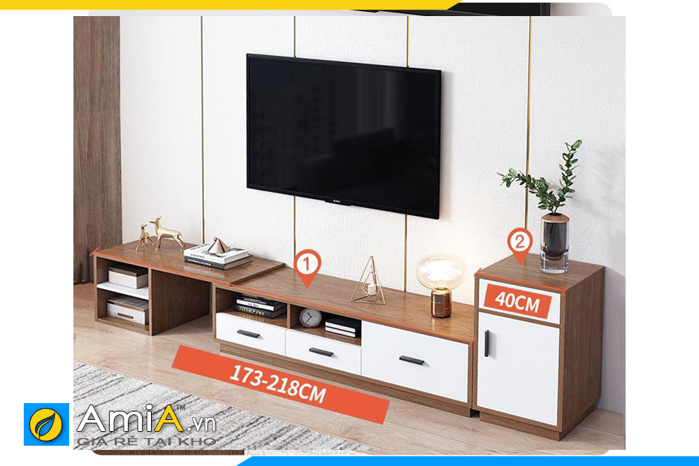 Hình ảnh Tủ kệ tivi gỗ công nghiệp MDF cho phòng khách đẹp AmiA TUTV 110