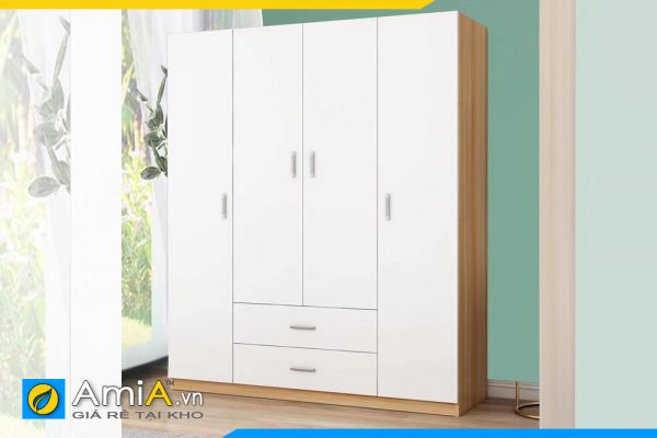 tủ quần áo gỗ MDF cánh trắng