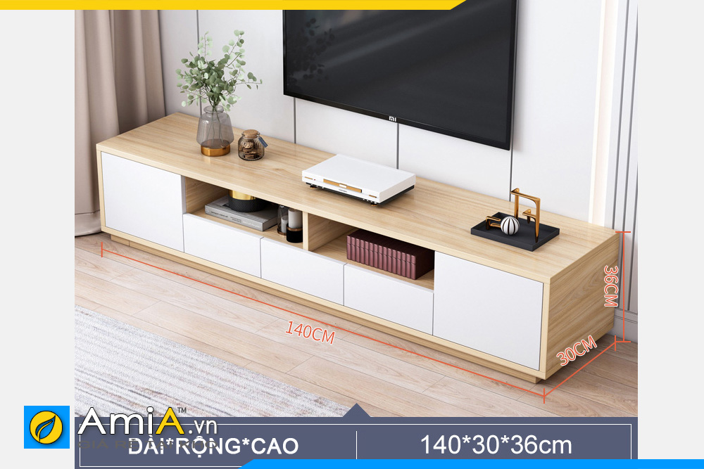 Hình ảnh Tủ tivi gỗ công nghiệp nhiều ngăn kéo cho phòng khách AmiA TUTV 111