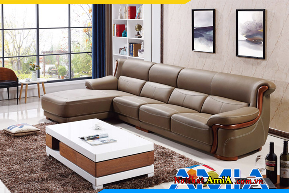 Ghế sofa da đẹp cỡ lớn cho phòng khách rộng AmiA 1992134