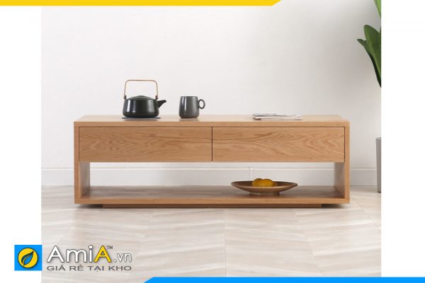 Hình ảnh Bàn trà sofa gỗ 2 tầng đẹp hiện đại đơn giản AmiA BAN 092