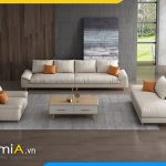 bộ ghế sofa phòng khách rộng 3 món bọc nỉ hiện đại amia pk0060