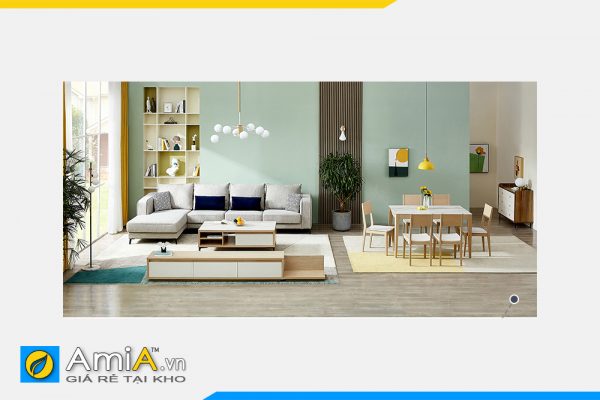 Hình ảnh Bộ sản phẩm nội thất phòng khách bàn trà và kệ gỗ AmiA COMBOBT 121