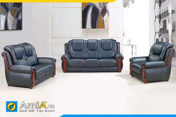 Bộ ghế sofa da 3 món đẹp hiện đại AmiA 1992218