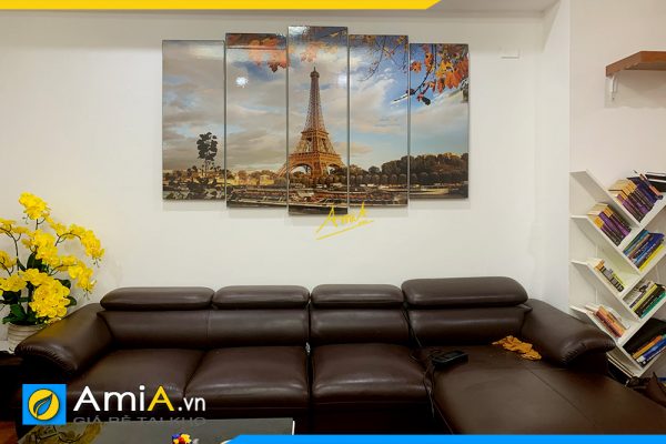 Hình ảnh Bộ tranh 5 tấm treo phòng khách đẹp hiện đại AmiA TPK 111