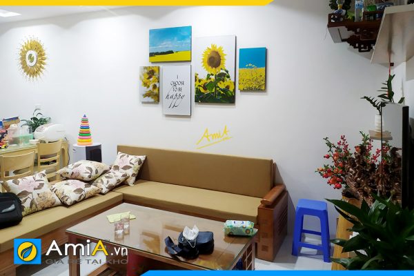 Hình ảnh Bộ tranh canvas hoa trang trí phòng khách chung cư AmiA TPK1789