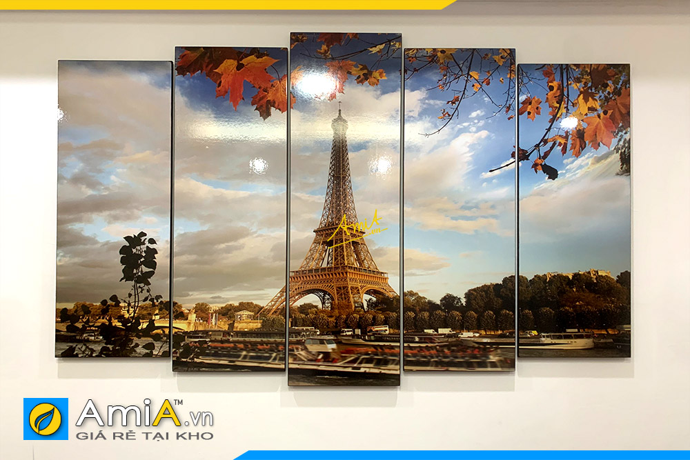 Hình ảnh Bộ tranh phòng khách phong cảnh tháp Eiffel AmiA TPK 111