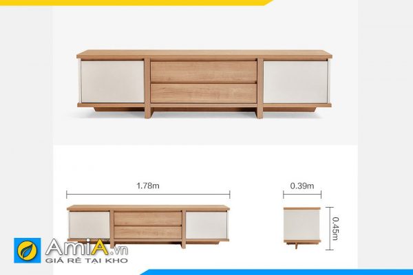 Hình ảnh Chi tiết kích thước mẫu tủ kệ tivi phòng khách AmiA TUTV 137